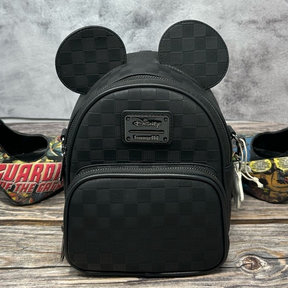 Mickey Mouse Checkered Texture Convertible Mini Backpack & Crossbody Bag NWT​ - Picture 1 of 12